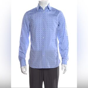 Men's Light Blue Printed Dress Gucci Shirt